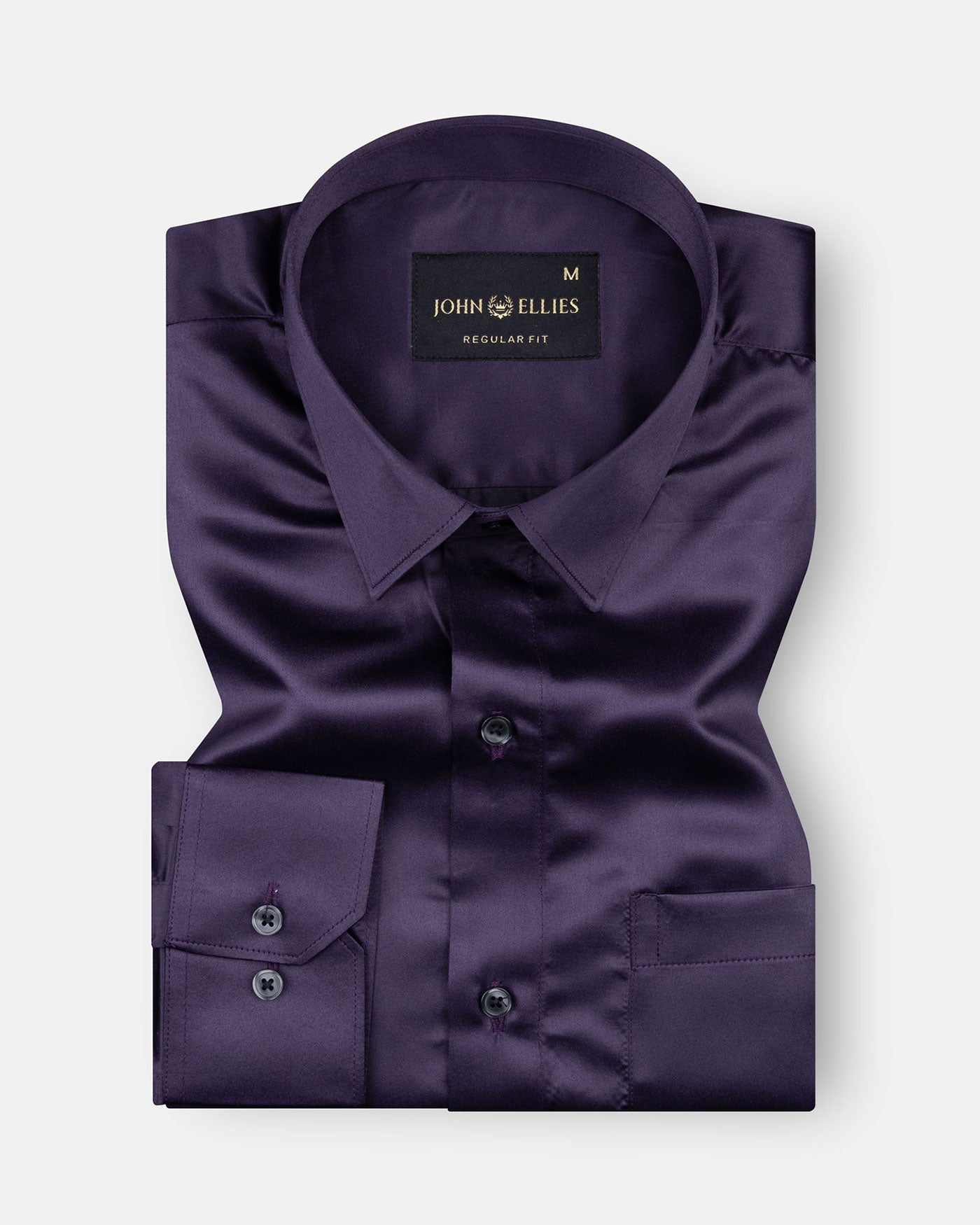 Montor Imperial Purple Premium Satin Men's Shirt - John Ellies