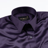 Montor Imperial Purple Premium Satin Men's Shirt - John Ellies