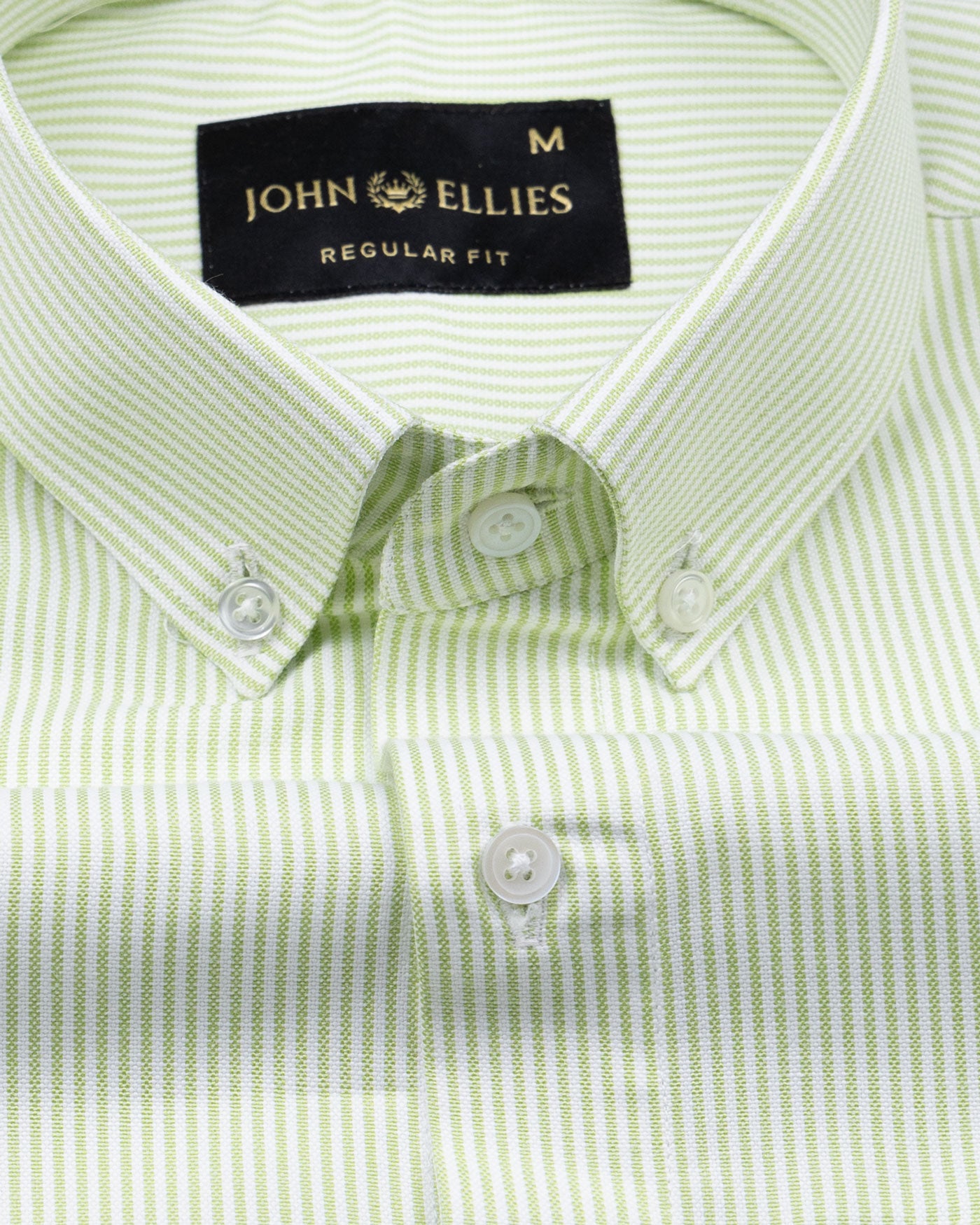 Siento Felix Lime Stripe Oxford Cotton Shirt - John Ellies