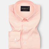 Siento Felix Coral Orange Stripe Oxford Cotton Shirt - John Ellies