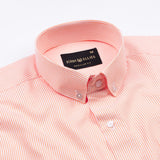 Siento Felix Coral Orange Stripe Oxford Cotton Shirt - John Ellies