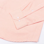 Siento Felix Coral Orange Stripe Oxford Cotton Shirt - John Ellies