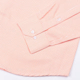 Siento Felix Coral Orange Stripe Oxford Cotton Shirt - John Ellies