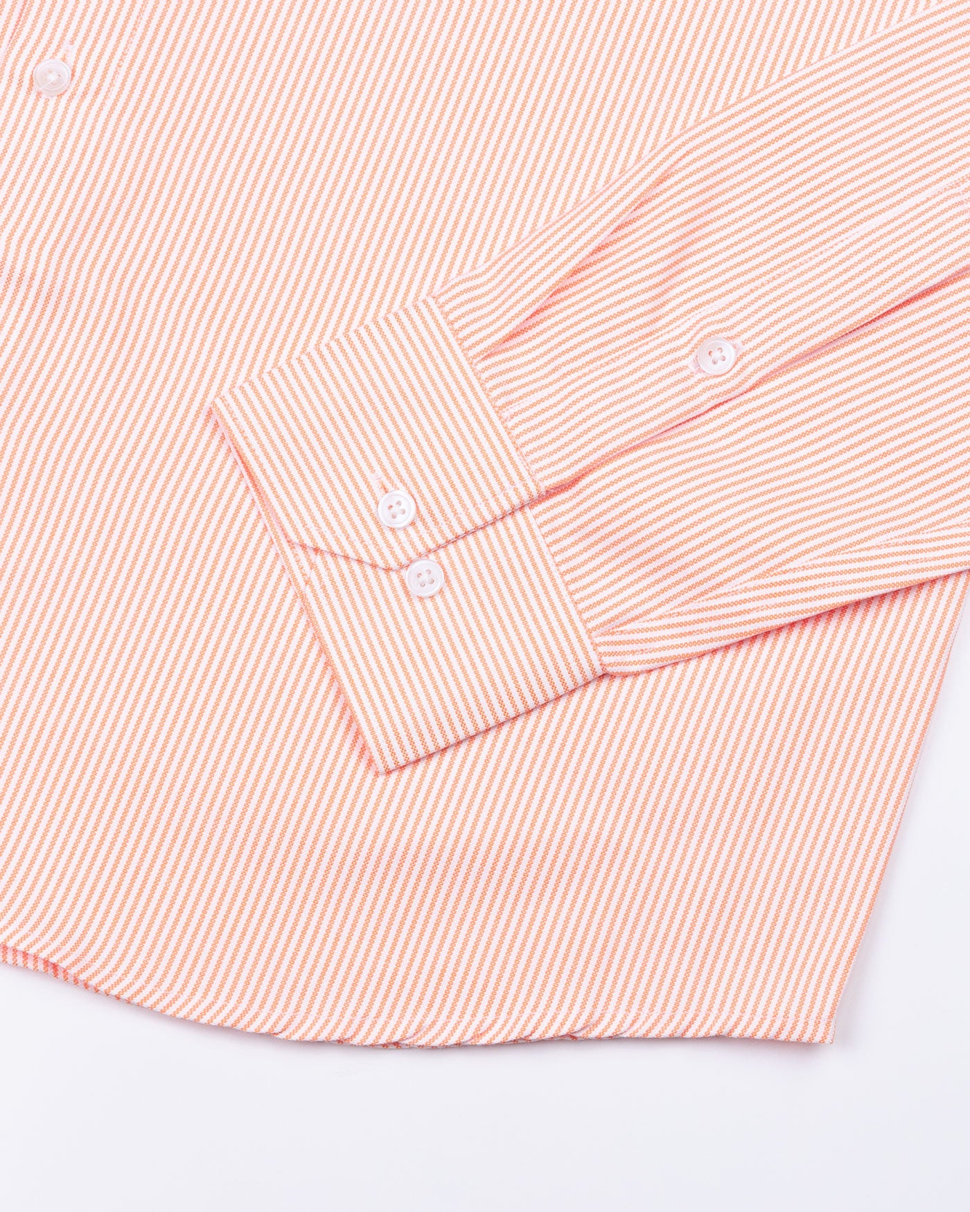 Siento Felix Coral Orange Stripe Oxford Cotton Shirt - John Ellies