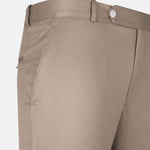 Zernol Khaki Formal Cotton Stretchable Pant - John Ellies
