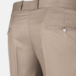 Zernol Khaki Formal Cotton Stretchable Pant - John Ellies