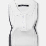 Sarrix White Stripes Cotton Polo T-Shirt - John Ellies