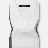 Sarrix White Stripes Cotton Polo T-Shirt - John Ellies