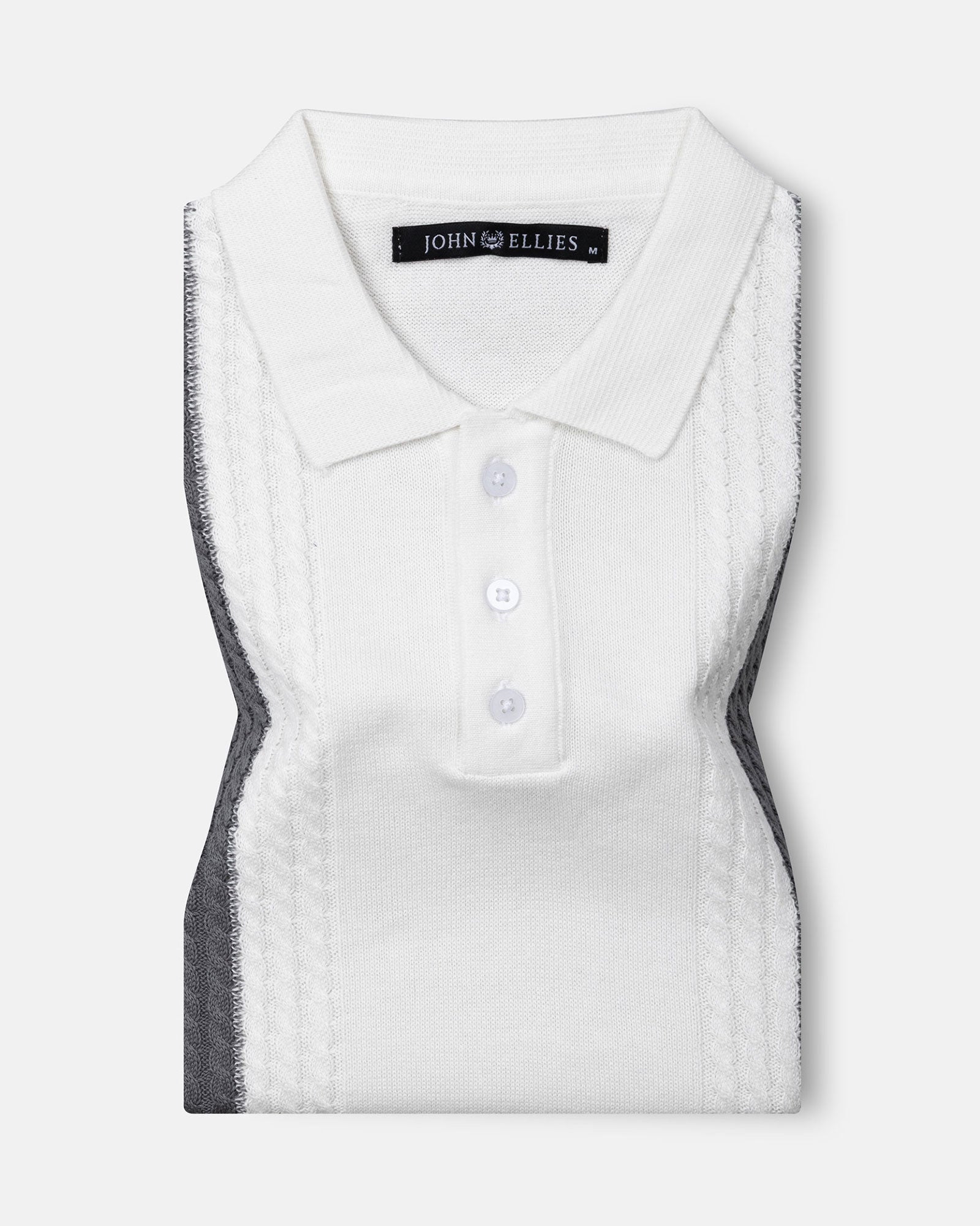 Sarrix White Stripes Cotton Polo T-Shirt - John Ellies