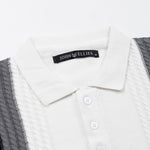 Sarrix White Stripes Cotton Polo T-Shirt - John Ellies