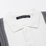 Sarrix White Stripes Cotton Polo T-Shirt - John Ellies
