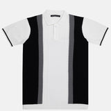 Sarrix White Stripes Cotton Polo T-Shirt - John Ellies