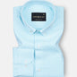 Siento Felix Turquoise Blue Stripe Oxford Cotton Shirt - John Ellies