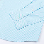 Siento Felix Turquoise Blue Stripe Oxford Cotton Shirt - John Ellies