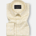 Artistic Pearl Yellow Cotton Printed Shirt - John Ellies