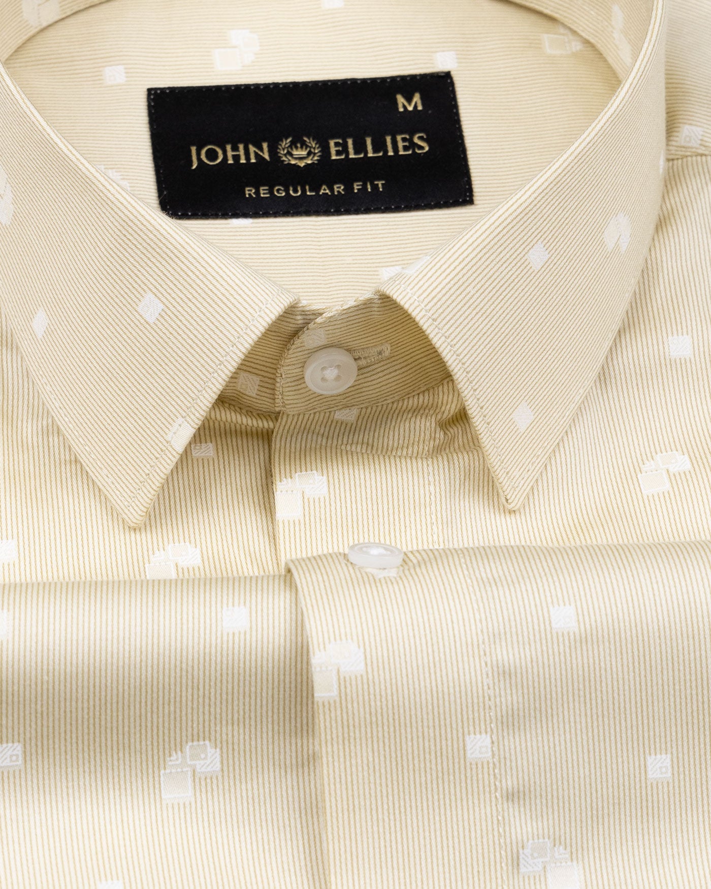 Artistic Pearl Yellow Cotton Printed Shirt - John Ellies