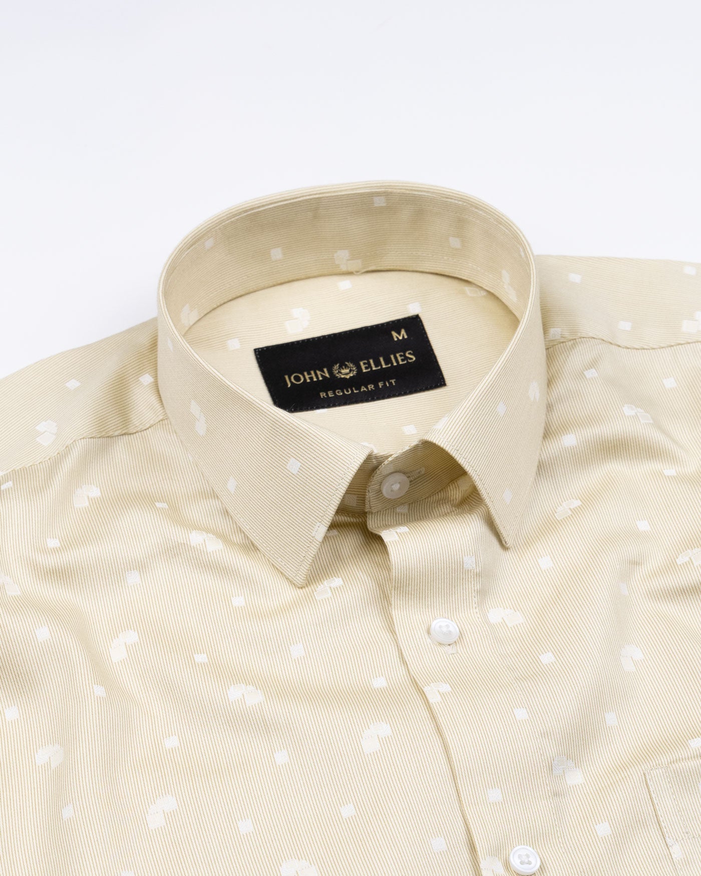 Artistic Pearl Yellow Cotton Printed Shirt - John Ellies