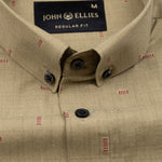 Artistic Metallic Gold Cotton Printed Shirt - John Ellies