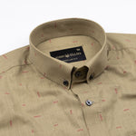 Artistic Metallic Gold Cotton Printed Shirt - John Ellies