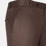 Zernol Brown Formal Cotton Stretchable Pant - John Ellies