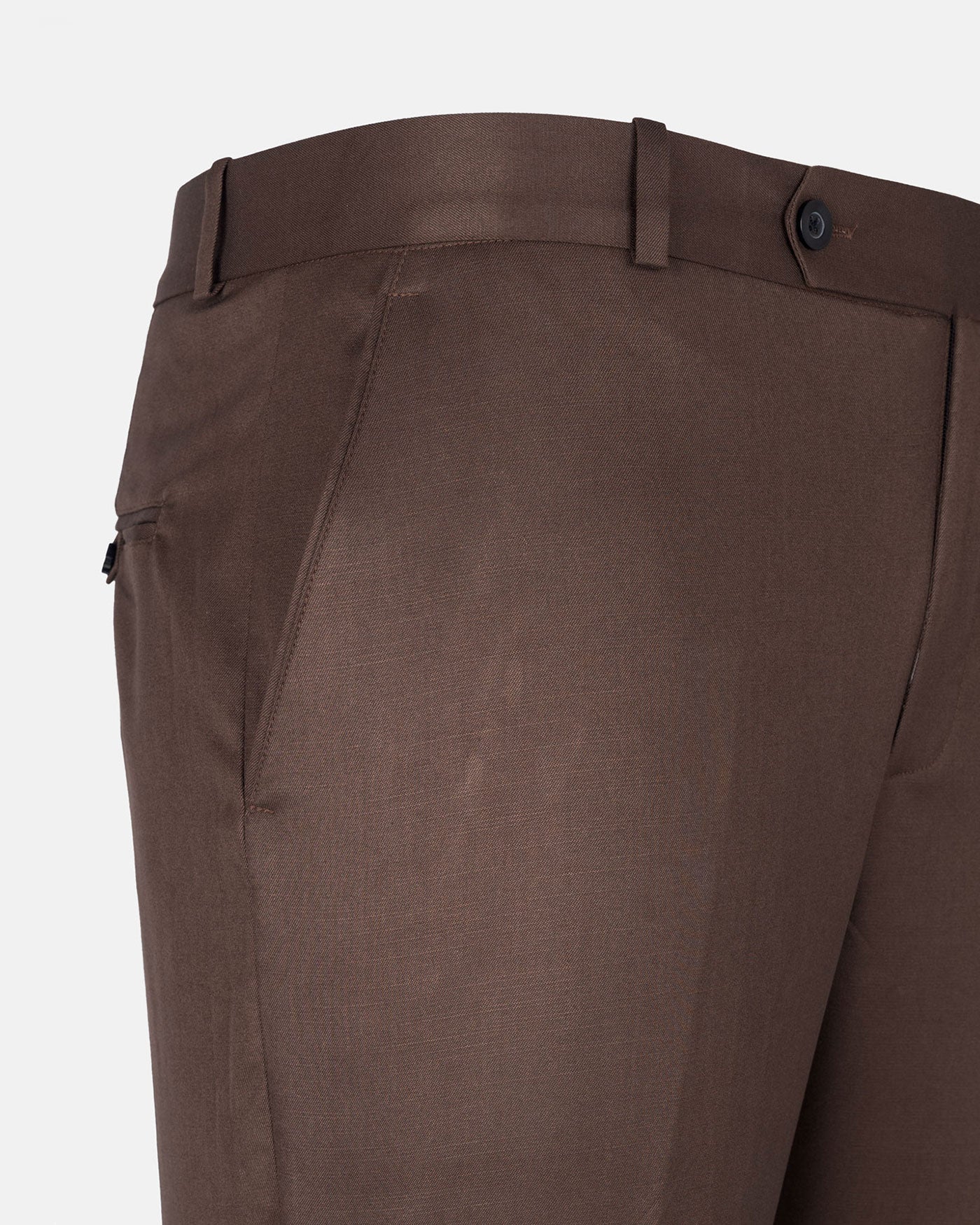 Zernol Brown Formal Cotton Stretchable Pant - John Ellies