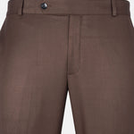 Zernol Brown Formal Cotton Stretchable Pant - John Ellies