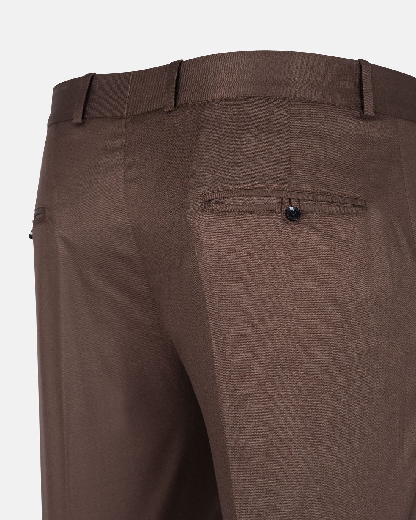 Zernol Brown Formal Cotton Stretchable Pant - John Ellies