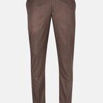 Zernol Brown Formal Cotton Stretchable Pant - John Ellies