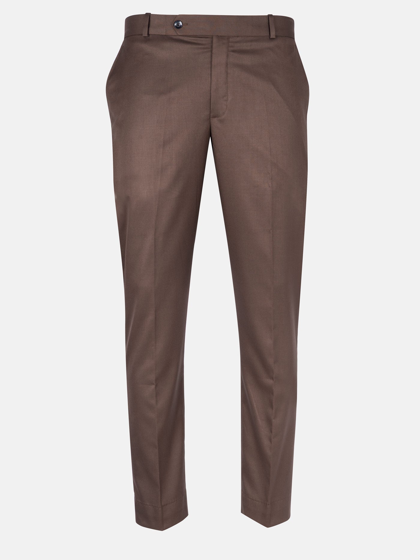 Zernol Brown Formal Cotton Stretchable Pant - John Ellies