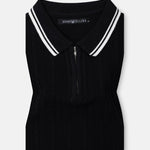 Oksira Black Cotton Polo T-Shirt - John Ellies