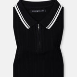 Oksira Black Cotton Polo T-Shirt - John Ellies
