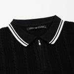 Oksira Black Cotton Polo T-Shirt - John Ellies