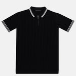 Oksira Black Cotton Polo T-Shirt - John Ellies