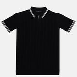 Oksira Black Cotton Polo T-Shirt - John Ellies