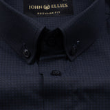 Artistic Midnight Navy Cotton Printed Shirt - John Ellies