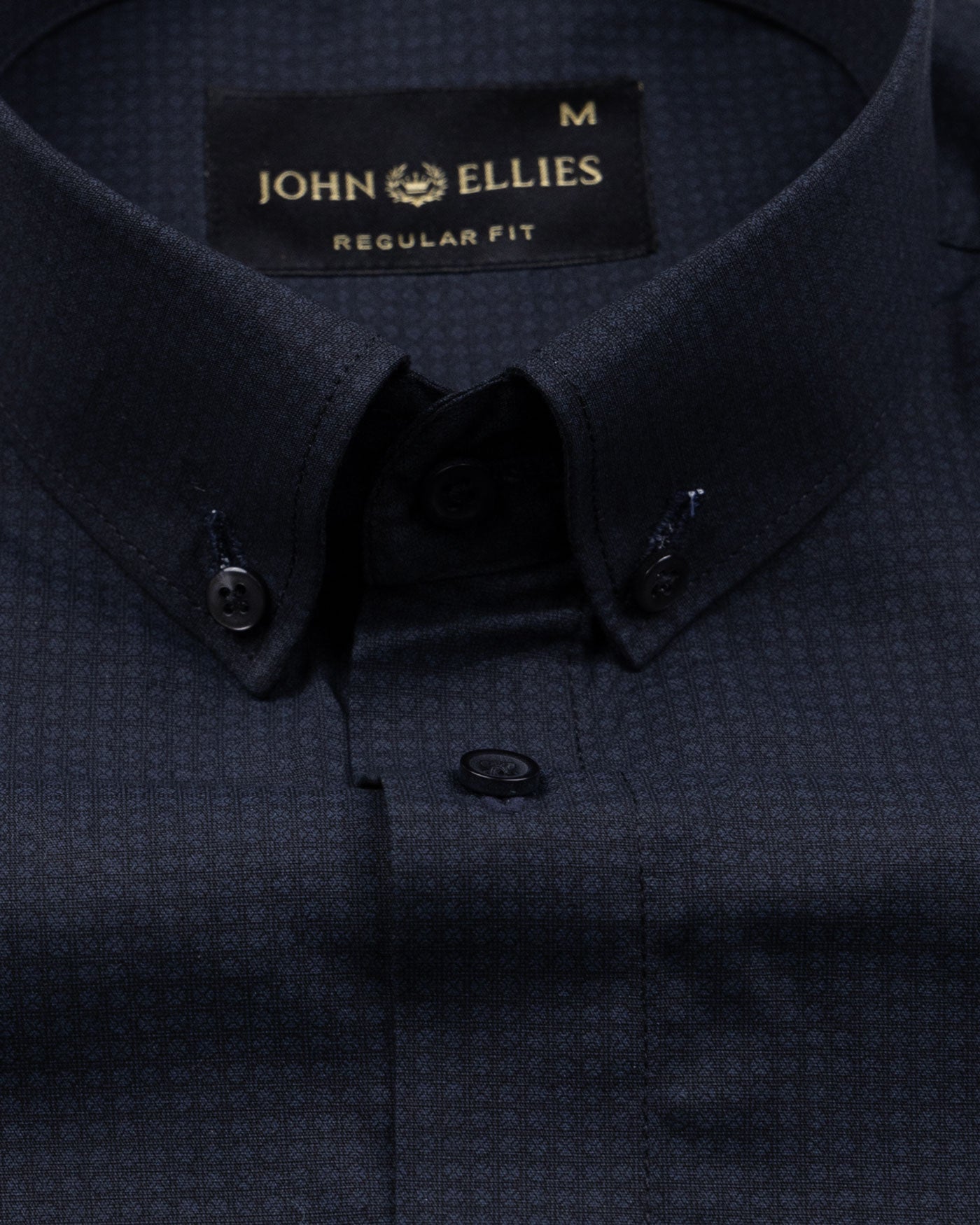 Artistic Midnight Navy Cotton Printed Shirt - John Ellies