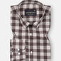 Sven Tuscan Brown Cotton Checked Printed Shirt - John Ellies