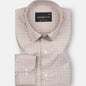 Sven Beige Cream Cotton Checked Printed Shirt - John Ellies