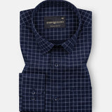 Sven Patrick Blue Cotton Checked Printed Shirt - John Ellies