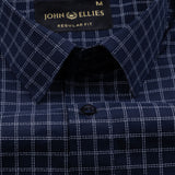 Sven Patrick Blue Cotton Checked Printed Shirt - John Ellies