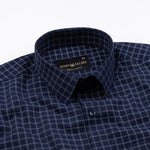 Sven Patrick Blue Cotton Checked Printed Shirt - John Ellies