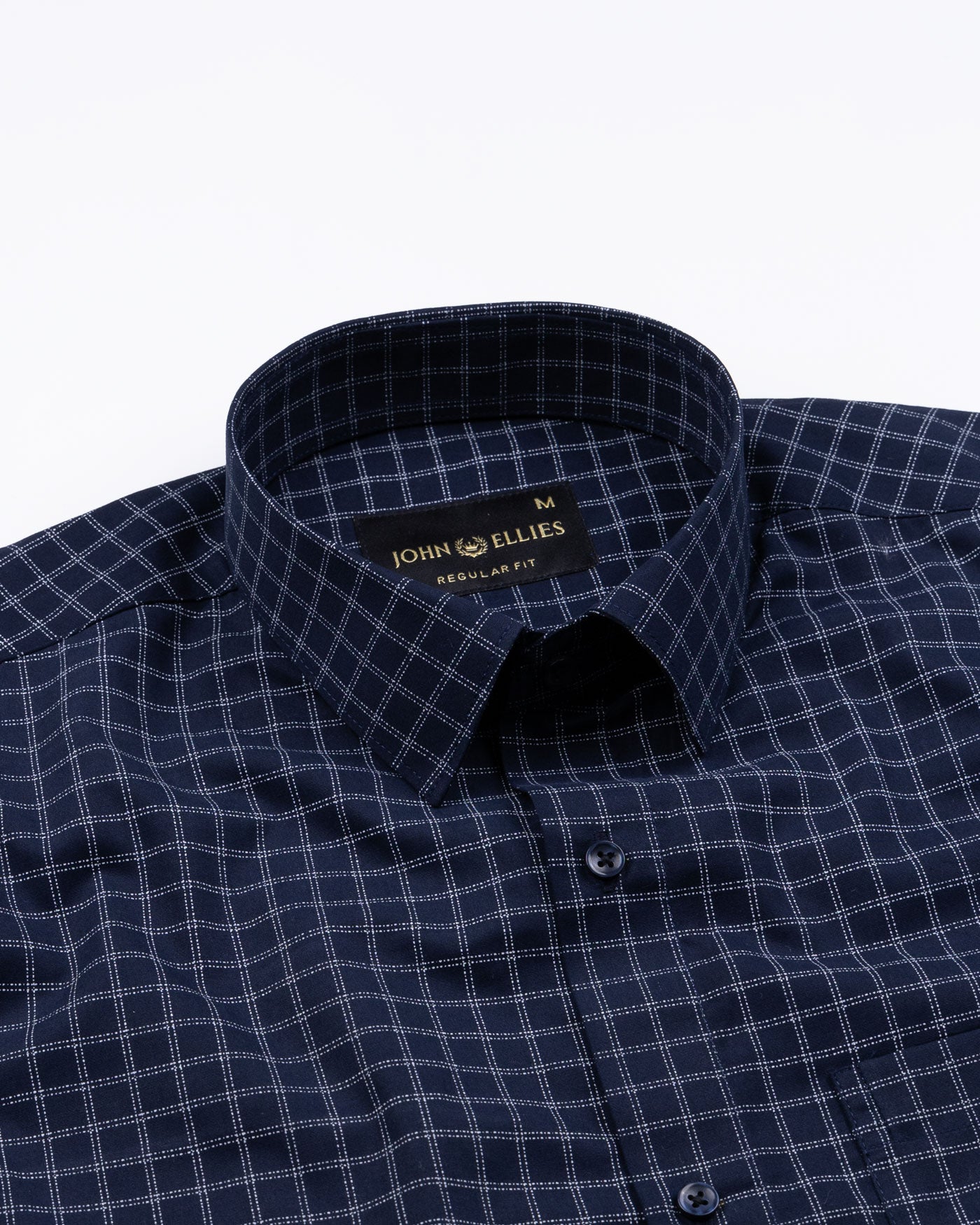 Sven Patrick Blue Cotton Checked Printed Shirt - John Ellies