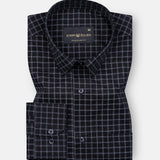 Sven Vampire Black Cotton Checked Printed Shirt - John Ellies