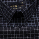 Sven Vampire Black Cotton Checked Printed Shirt - John Ellies