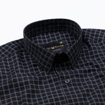 Sven Vampire Black Cotton Checked Printed Shirt - John Ellies