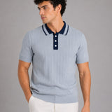 Oksira Sky Blue Cotton Polo T-Shirt