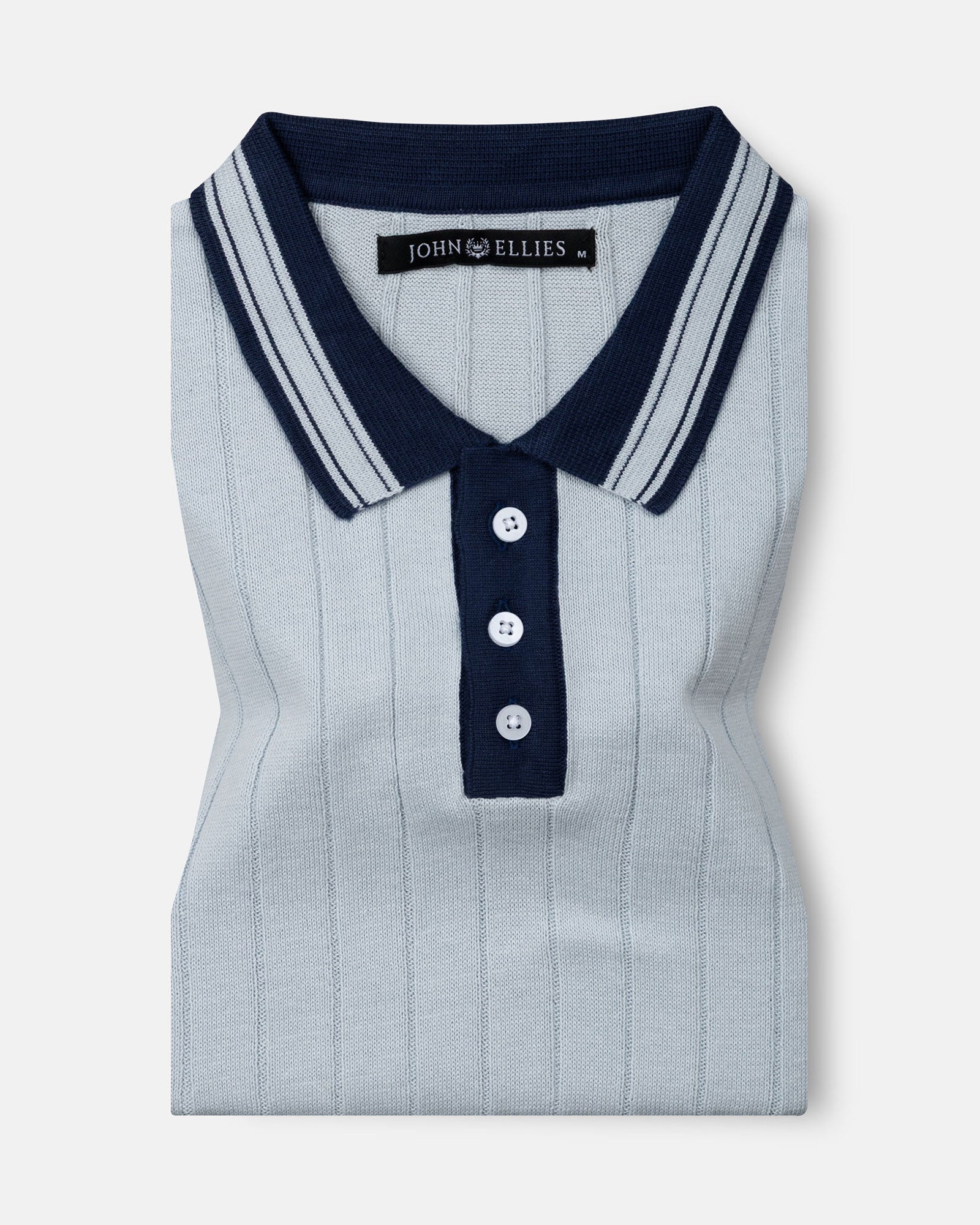 Oksira Sky Blue Cotton Polo T-Shirt - John Ellies