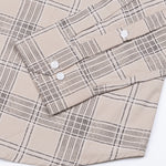 Sven Champagne Cream Cotton Checked Printed Shirt - John Ellies