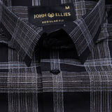 Sven Raisin Black Cotton Checked Printed Shirt - John Ellies