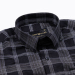 Sven Raisin Black Cotton Checked Printed Shirt - John Ellies